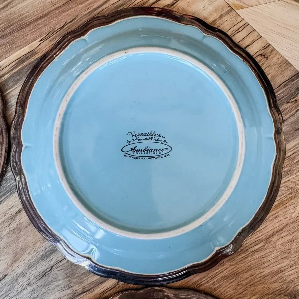 Versailles Blue Collection Salad Plates, 8.5” by Ambience-Set of 4-Discontinued